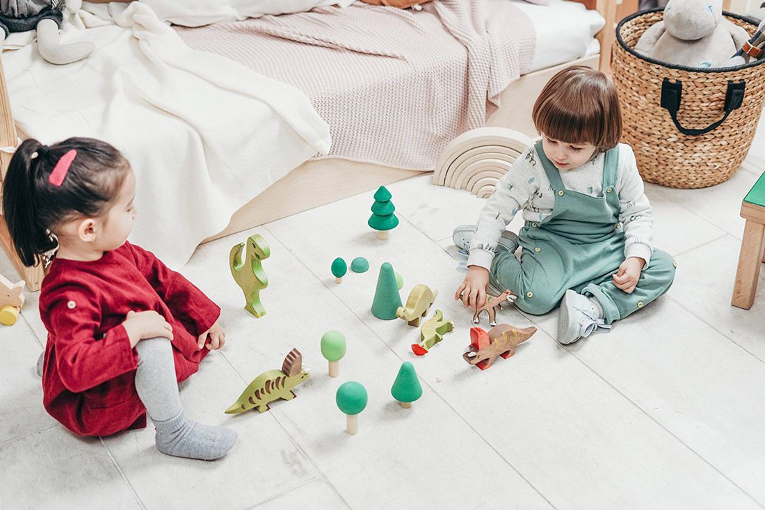 Toddlers Playing Wooden Toys - Autism + Child Toddlers Playing Wooden Toys - Autism + Child