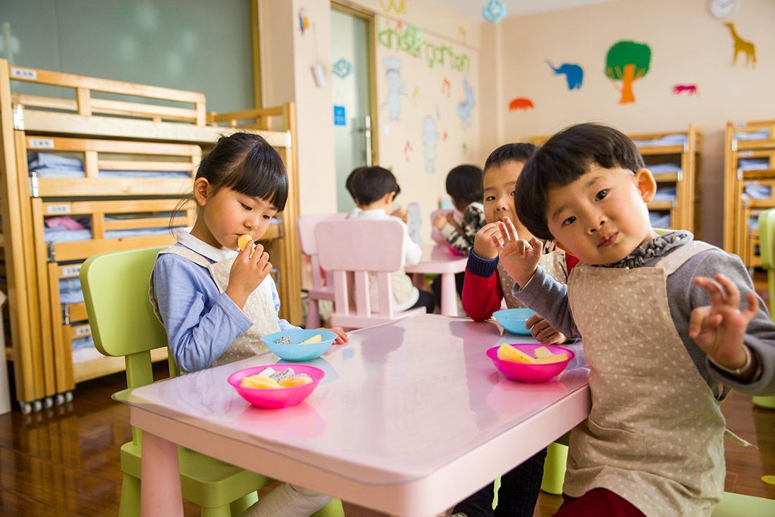 Three Toddlers Eating Together - Autism + Child Three Toddlers Eating Together - Autism + Child