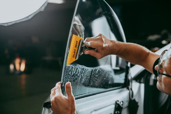 window tinting on white car