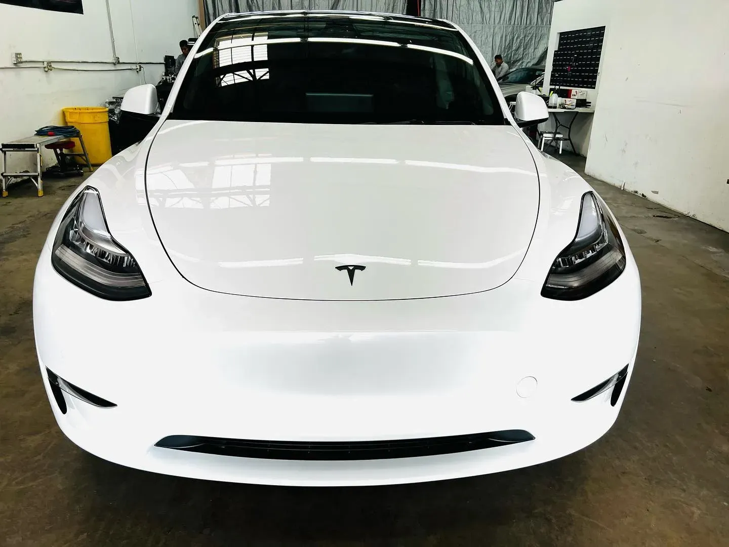 window tinting on white car