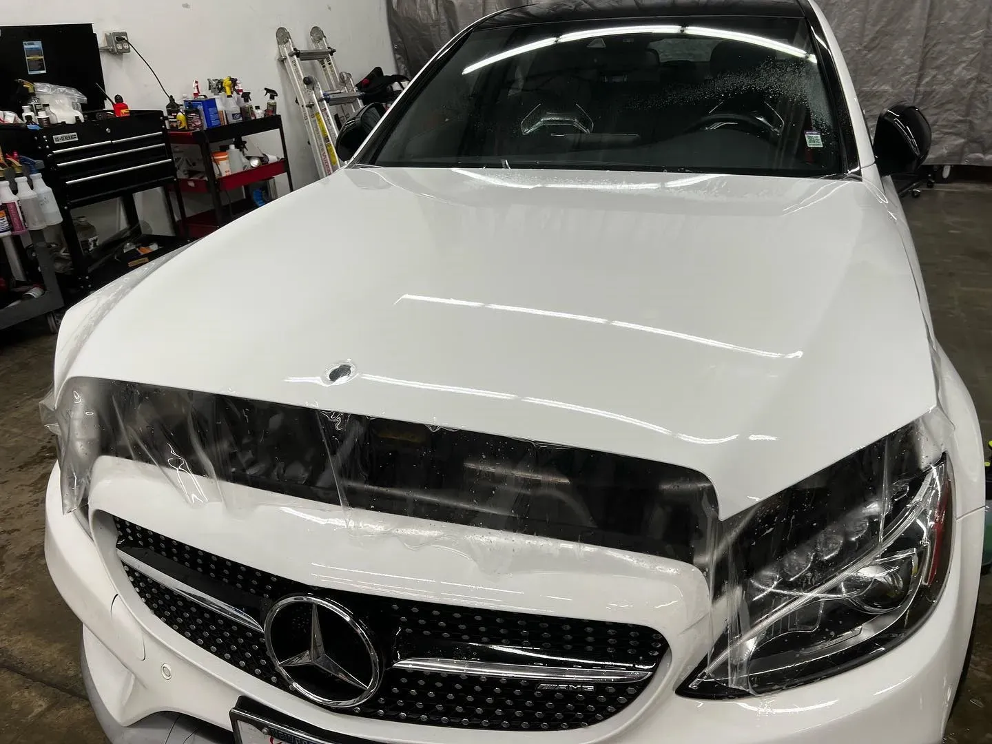 window tinting on white car