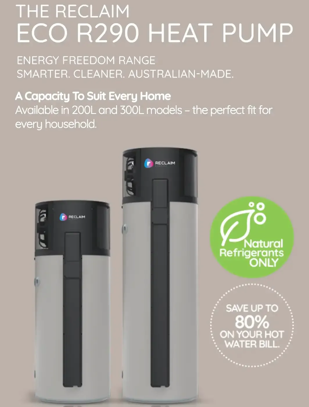 Aussie made heat pump hot water