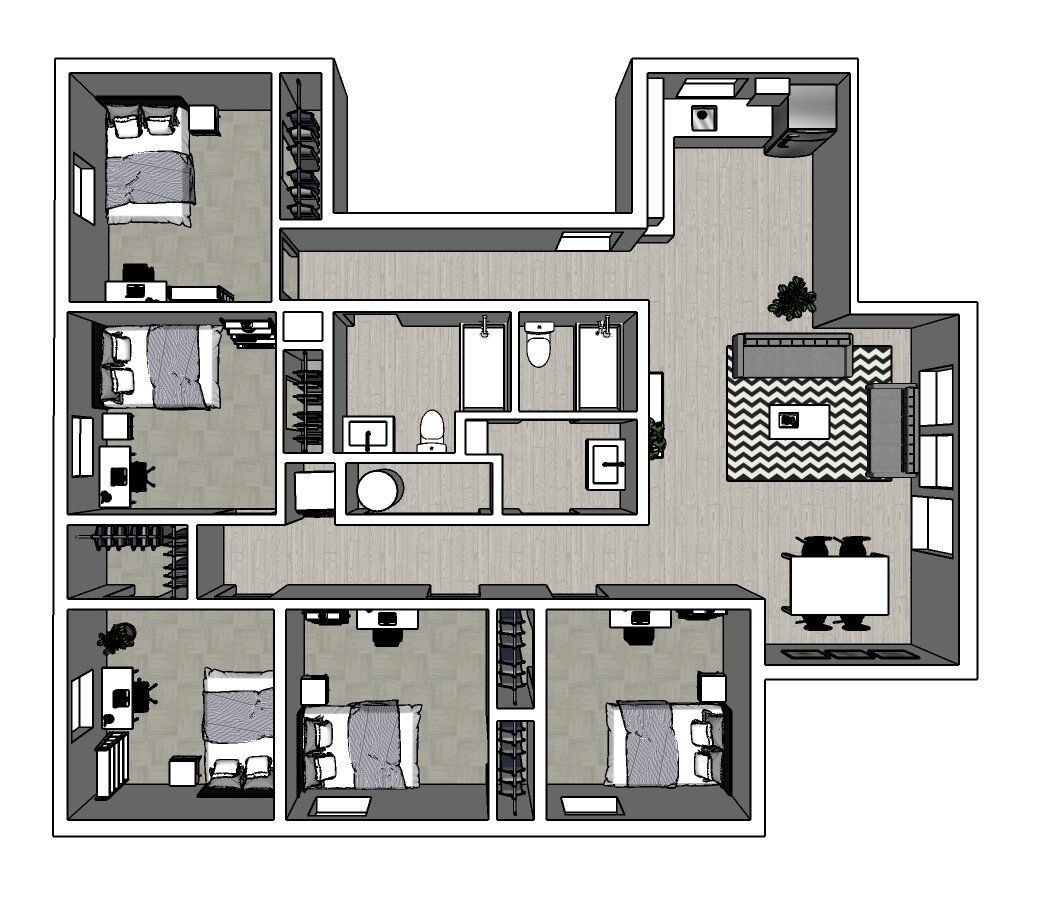 5 bed