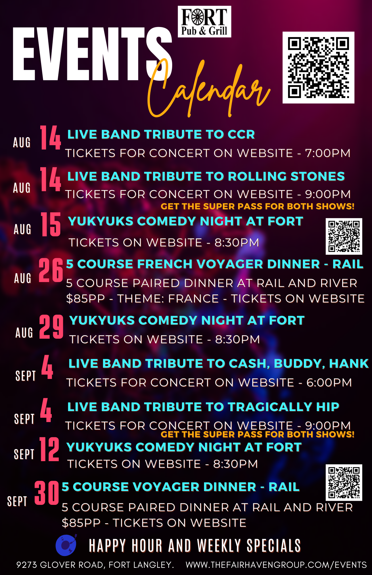 Cursed cabaret live music at the fort pub 7 pm every friday