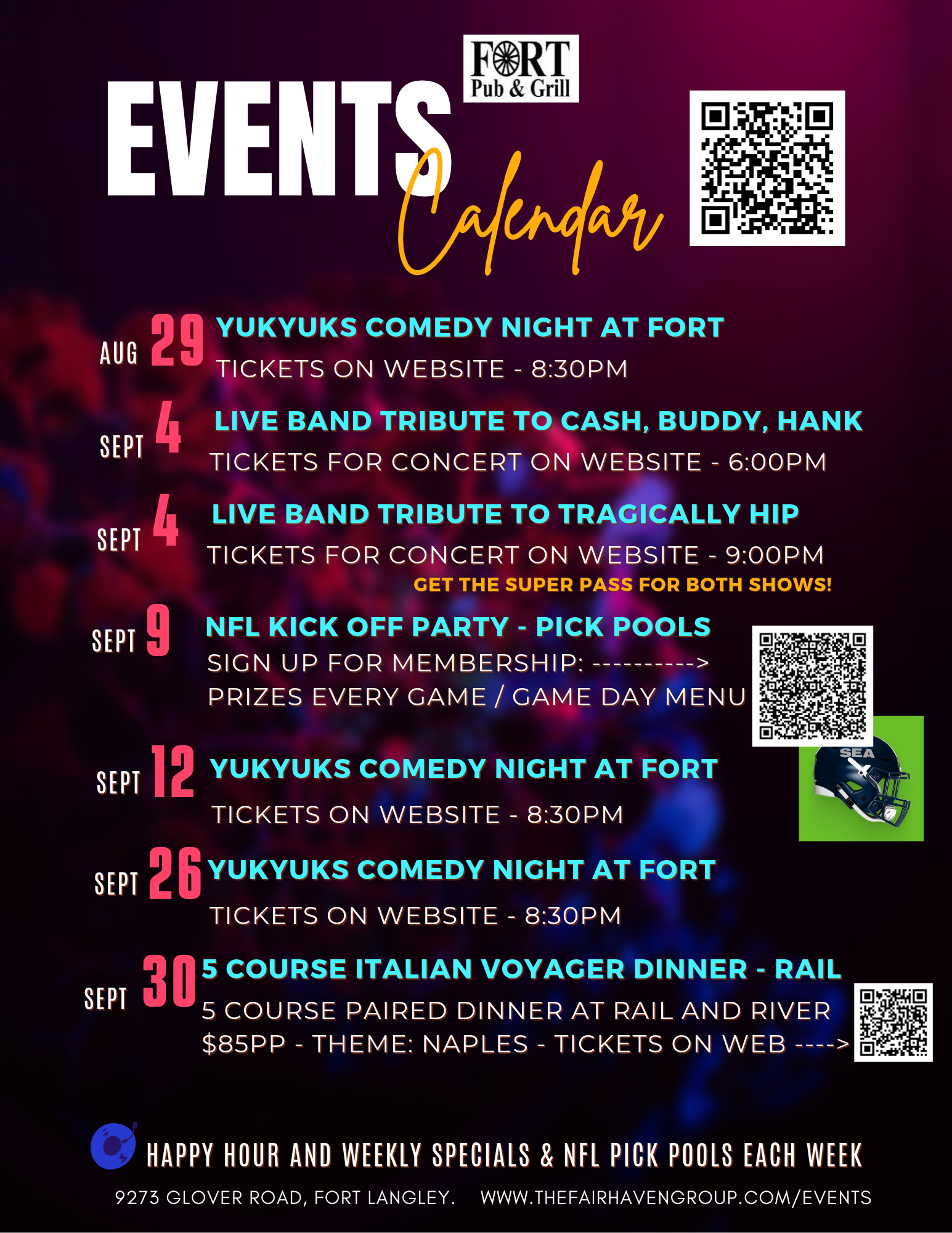 Cursed cabaret live music at the fort pub 7 pm every friday