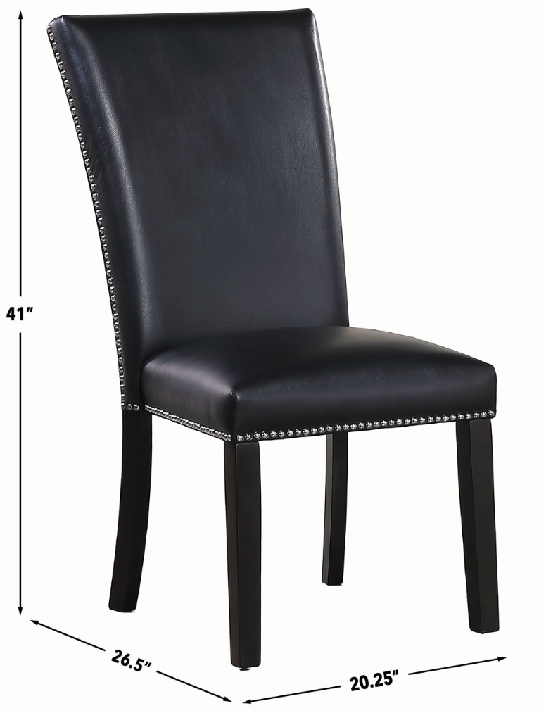 Steve Silver Artemis Black Vegan Leather Dining Room Chairs STL