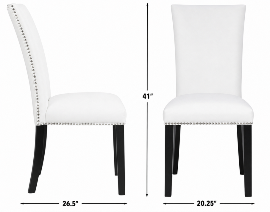 Steve Silver Artemis White Vegan Leather Dining Room Chairs STL