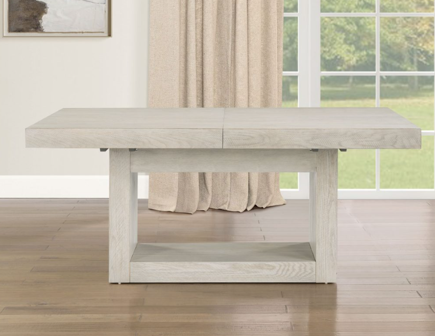 Steve Silver Garland White Dining Room Table with marble top at Peerless Furniture STL