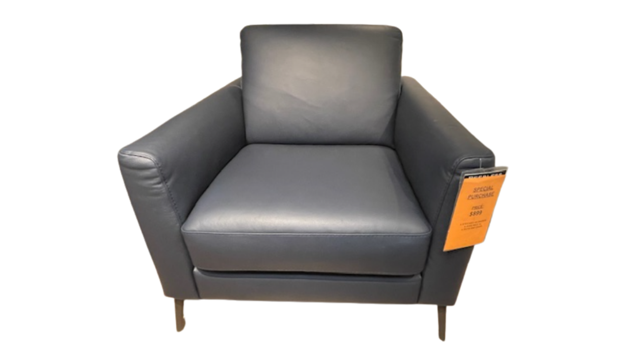 MaxDivani Ottavia Chair – Blue Leather St. Louis MO