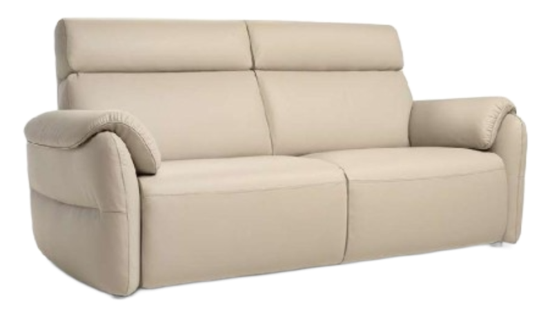 Beige sectional sofa with a reclining seat.