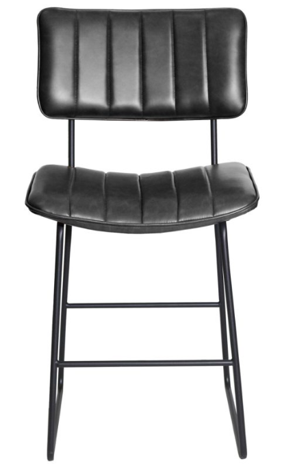 Steve Silver Tribeca Leather Bar Stool in Black | STL