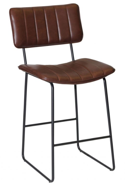 Steve Silver Tribeca Leather Bar Stool in Cordovan | STL