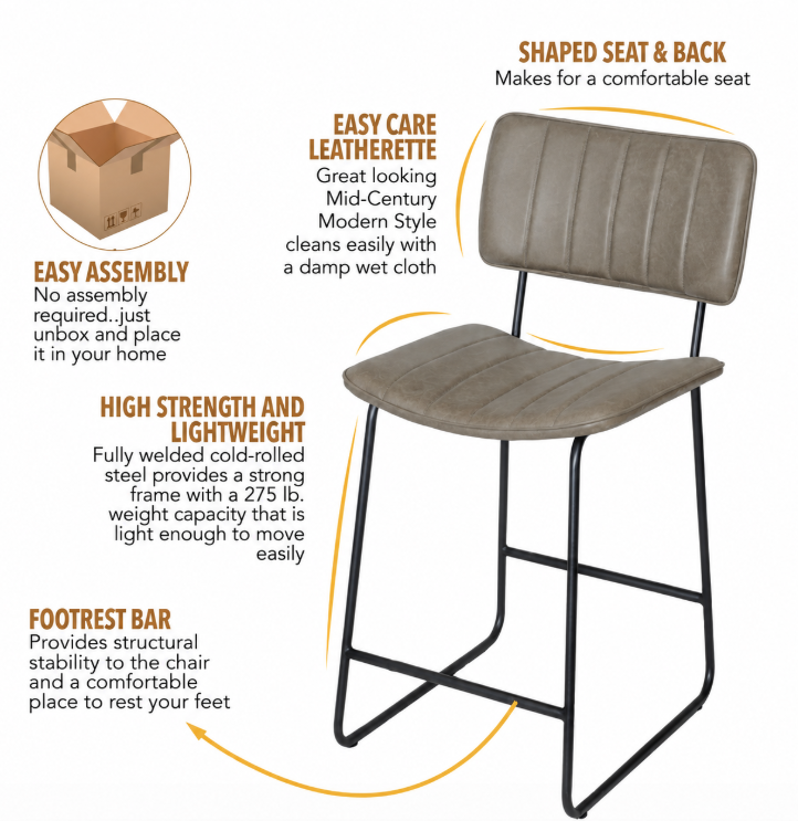 Steve Silver Tribeca 24 Inch bar stool in Gray at Peerless Furniture STL