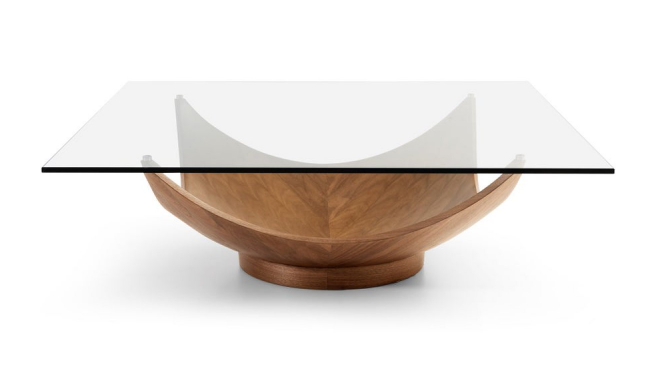 Bellini Candace Modern Coffee Table wood with glass top| Peerless Furniture and Leather Gallery | St. Louis MO