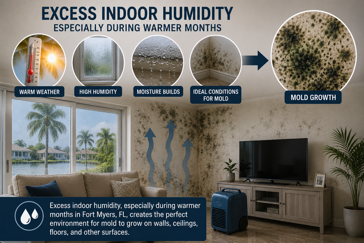 Excess indoor humidity, especially during warmer months