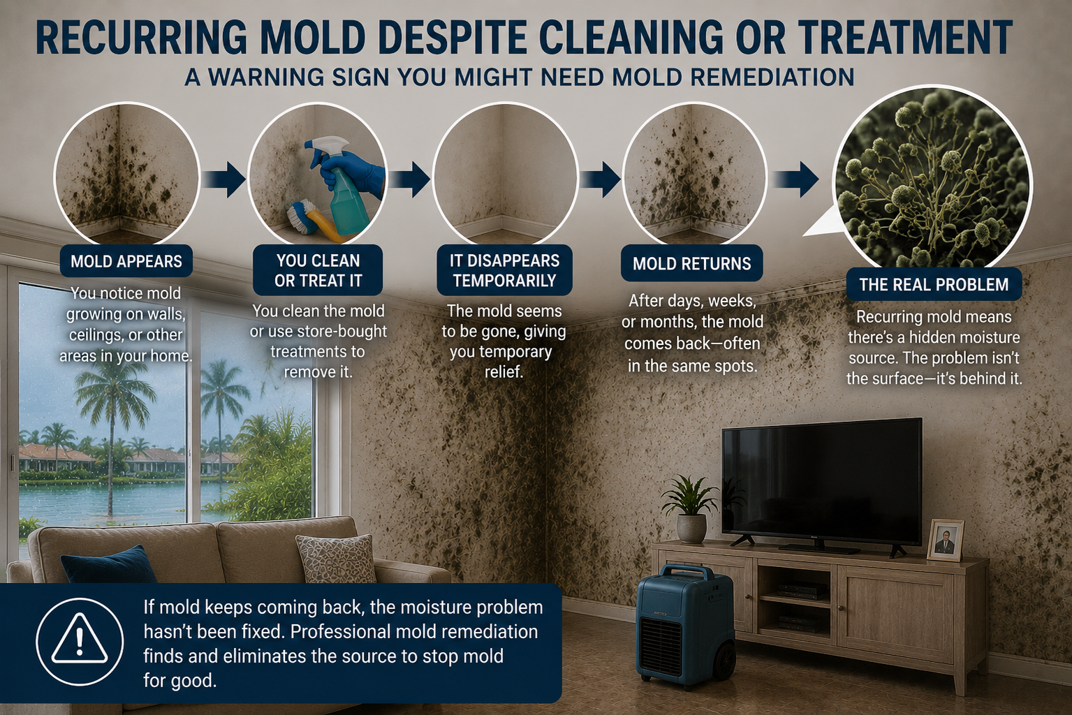 Recurring mold despite cleaning or treatment