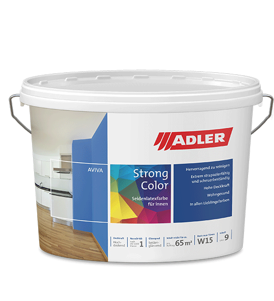 Weißer Adler Strong Color Farbeimer mit mehrfarbigem Etikett und Metallgriff