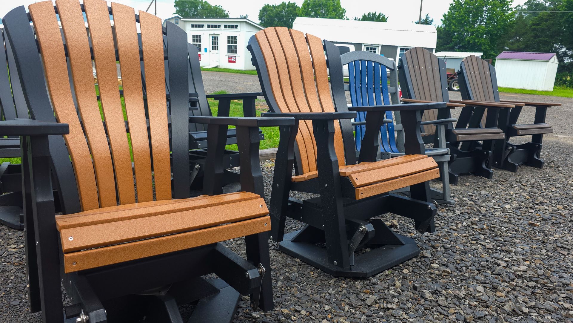 Swivel Chair Brown Black Blue Amish Crafted Patio Furniture River Valley Sheds Dardanelle AR
