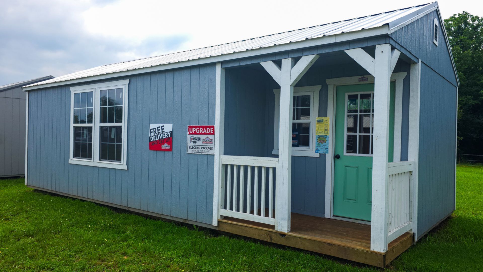 Tiny Home Portable Blue White River Valley Sheds Dardanelle AR
