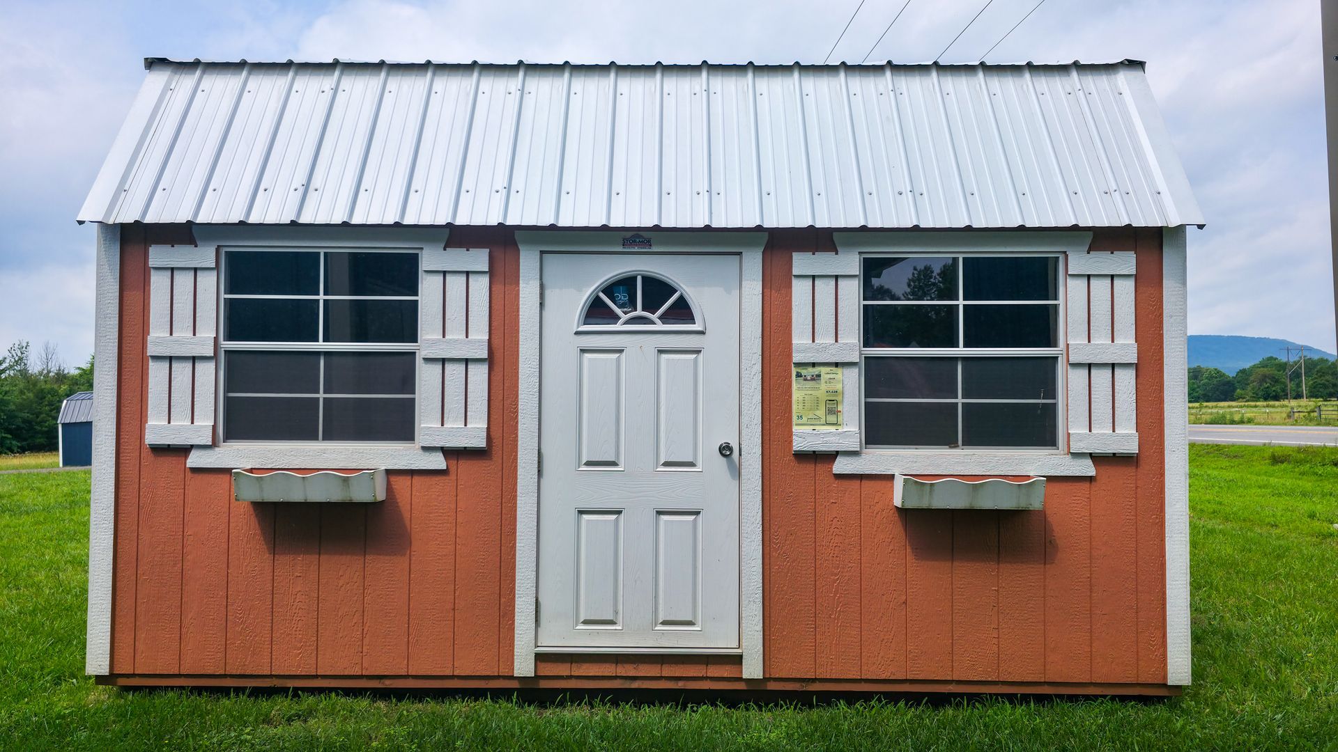Tiny Shed Portable Home Windows Orange White River Valley Sheds Dardanelle AR
