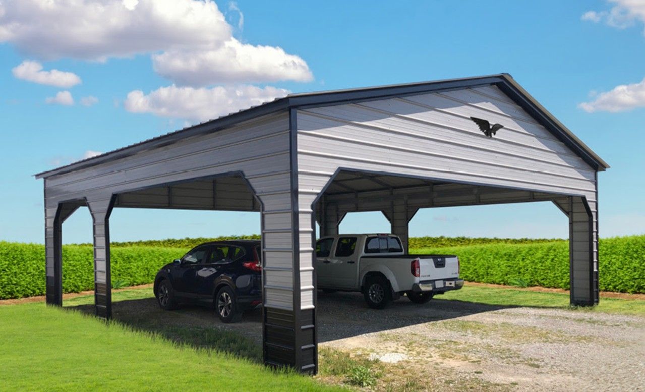 Metal Carport White Black River Valley Shed Dardanelle AR