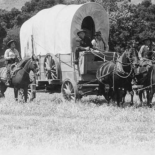 Vintage Photo of the Western People Riding Horses
