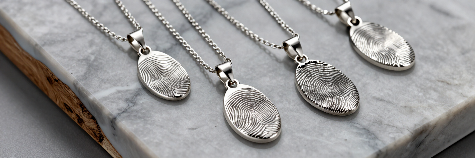 Fingerprint keepsake necklaces
