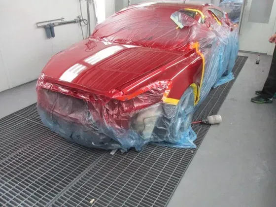 Car At A Paint Booth — St. Peters, MO — Novak’s Collision Center