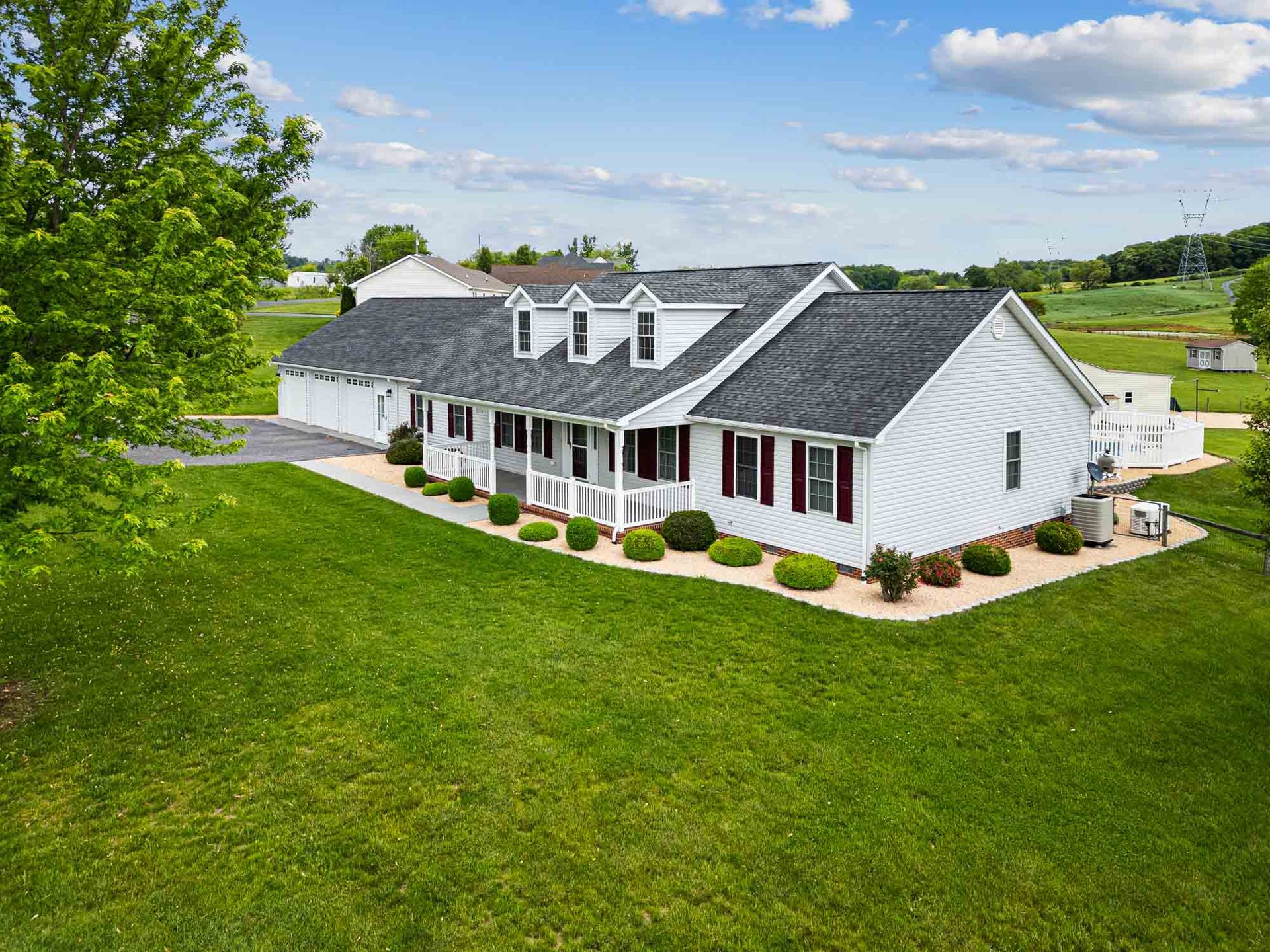 Rear exterior and lawn