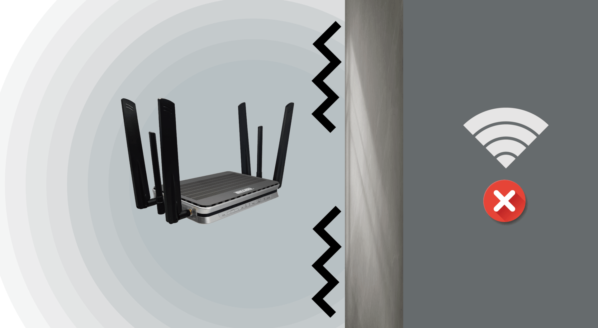 Wi-Fi 訊號遇到水泥、金屬等，無法穿透