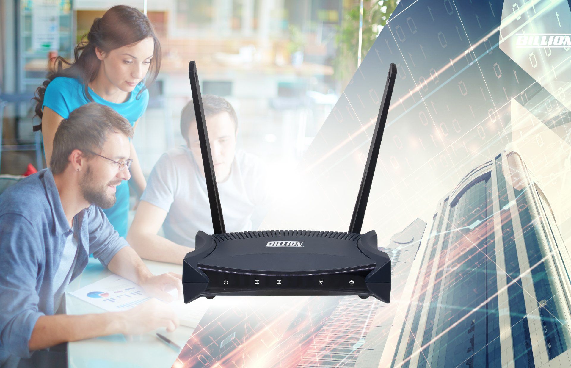 LTE 雙卡單待 防火牆 路由器- BiPAC 4220Z,整合LTE 與 EWAN並具備2個Giga埠