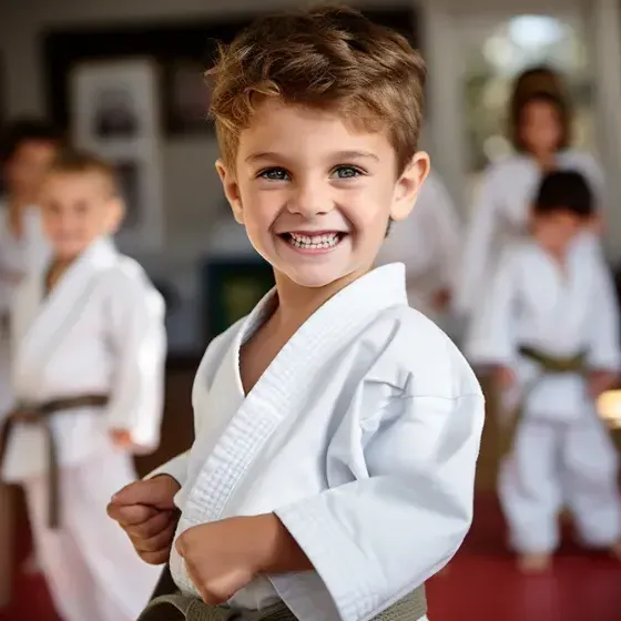Your boy having fun in martial arts class