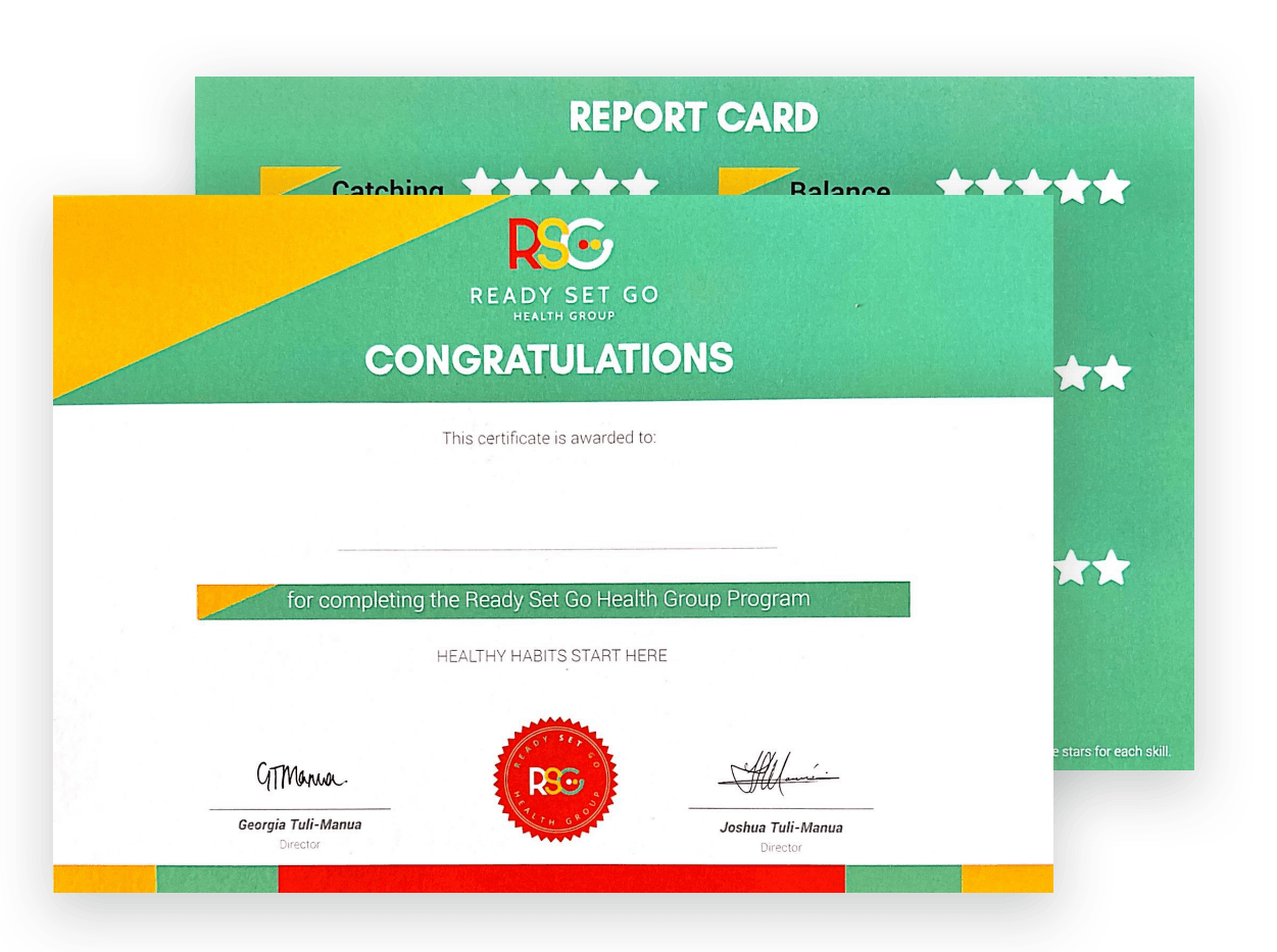 Ready Set Go progress card