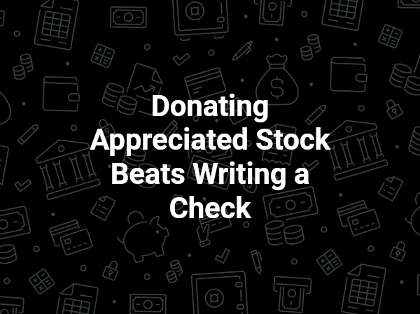 Illustration representing donating appreciated stock to charity