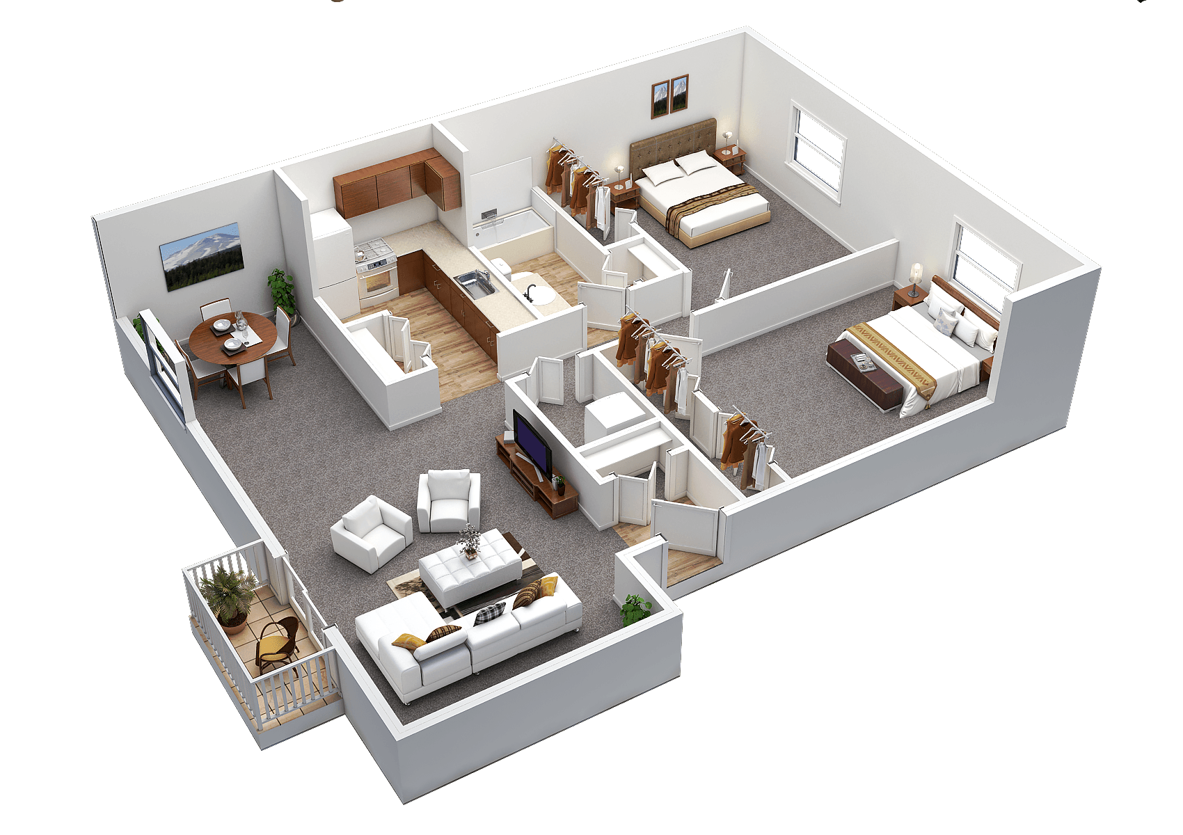 Floor Plan - 2 Bed 1 Bath