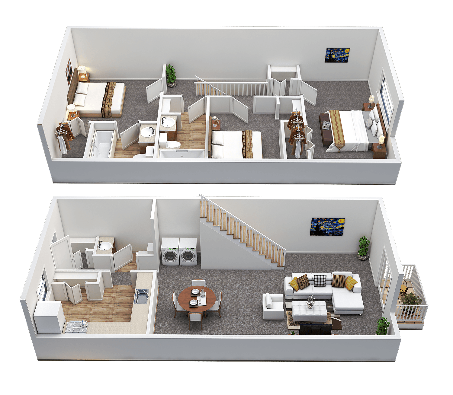 Floor Plan - 2 Beds 1.5 Baths