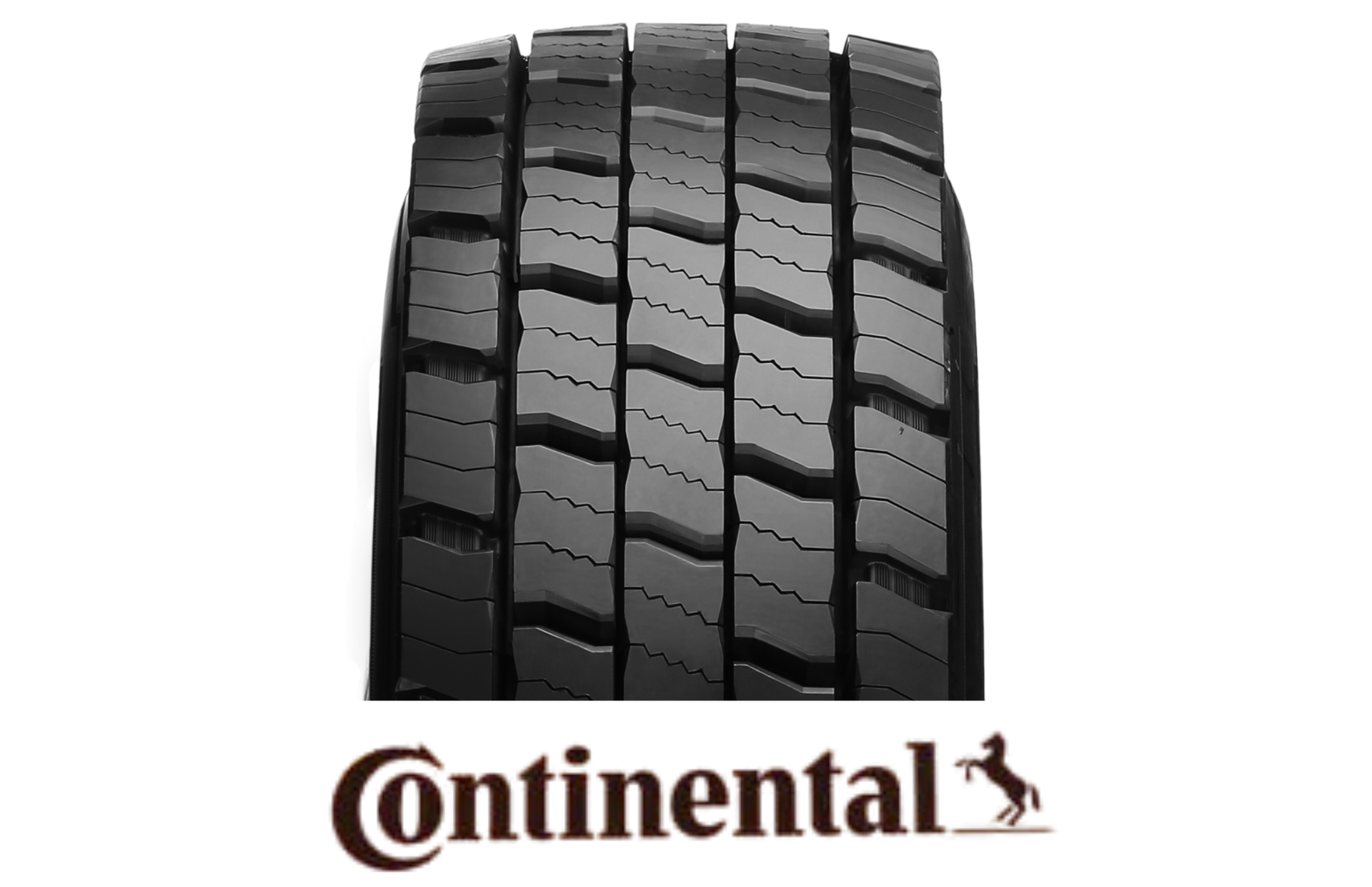 Pneu Continental para caminhão com padrão de piso.