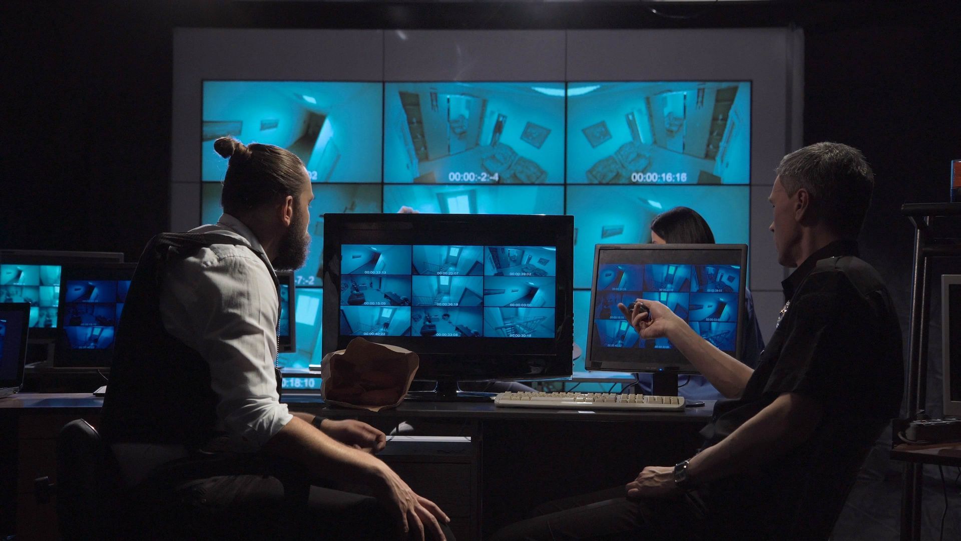 Securities Looking at the CCTV