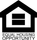 Black and white Equal Housing Opportunity logo: house outline with equals sign inside.