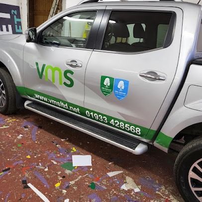 A Silver Truck With The Word VMS On The Side Is Parked In A Garage — JW Signs and Designs In Emerald, QLD