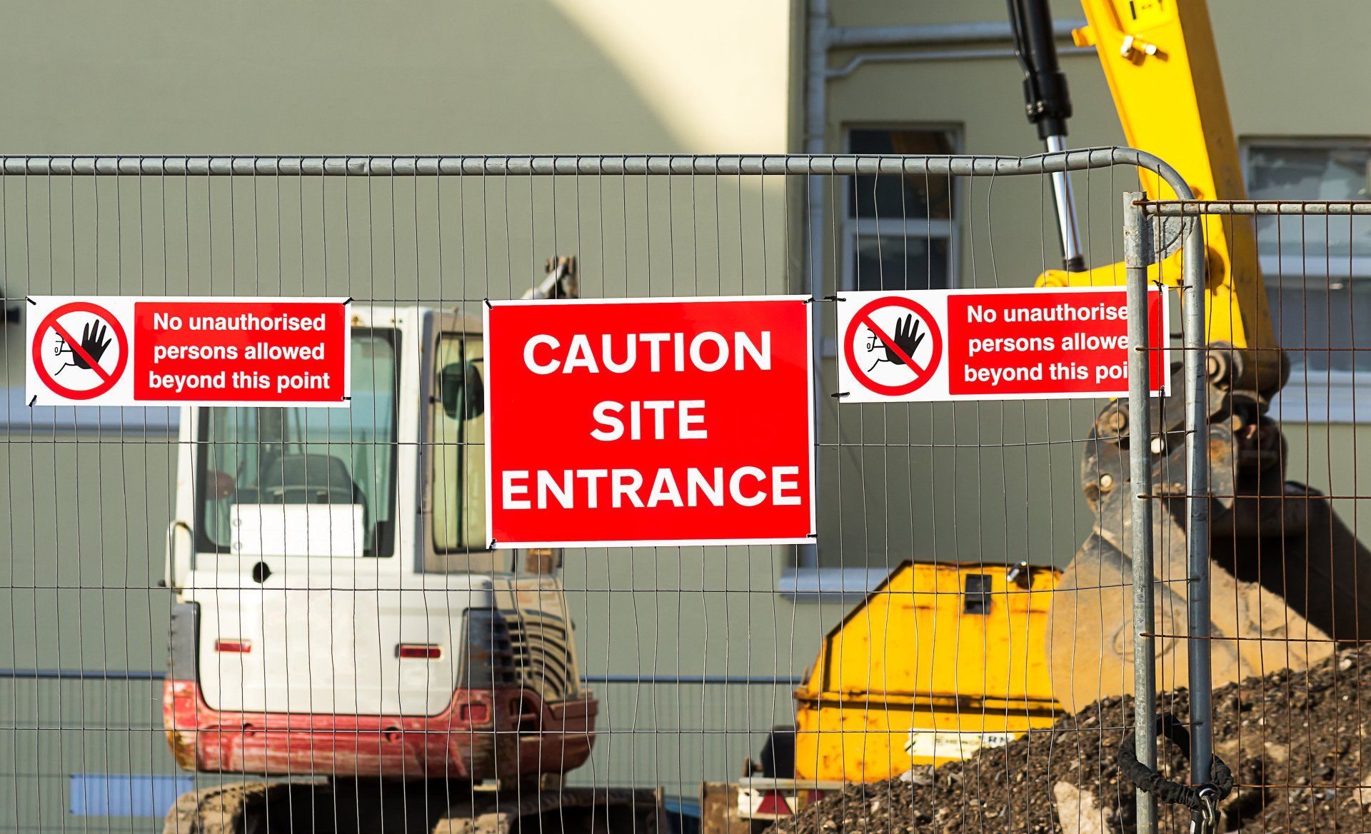 Caution Sign At Construction Site Entrance — JW Signs and Designs In Emerald, QLD