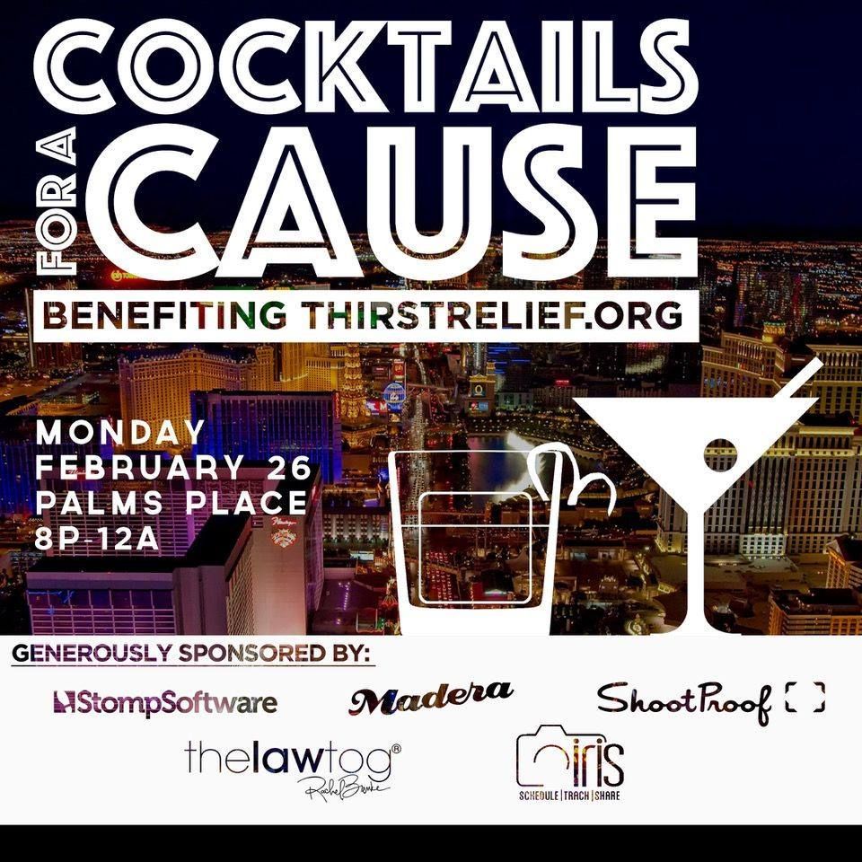 A poster for a cocktails for a cause event