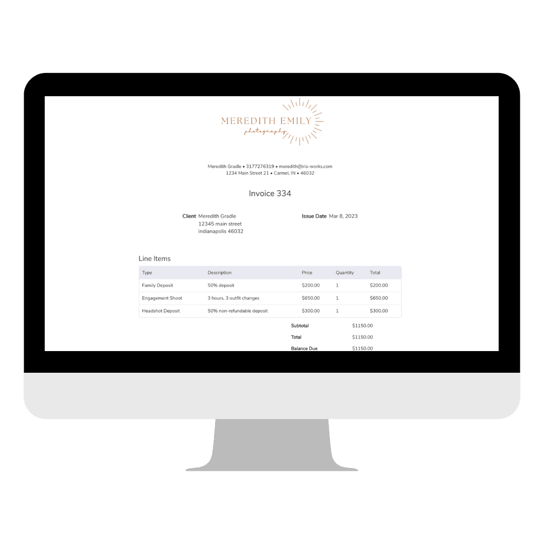 Invoices on Iris Works Invoices on Iris Works