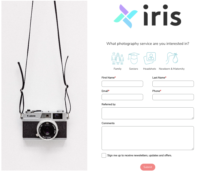 Iris works leads form
