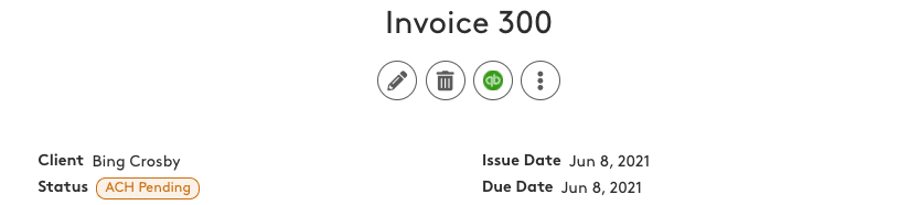 A screenshot of an invoice that says invoice 300