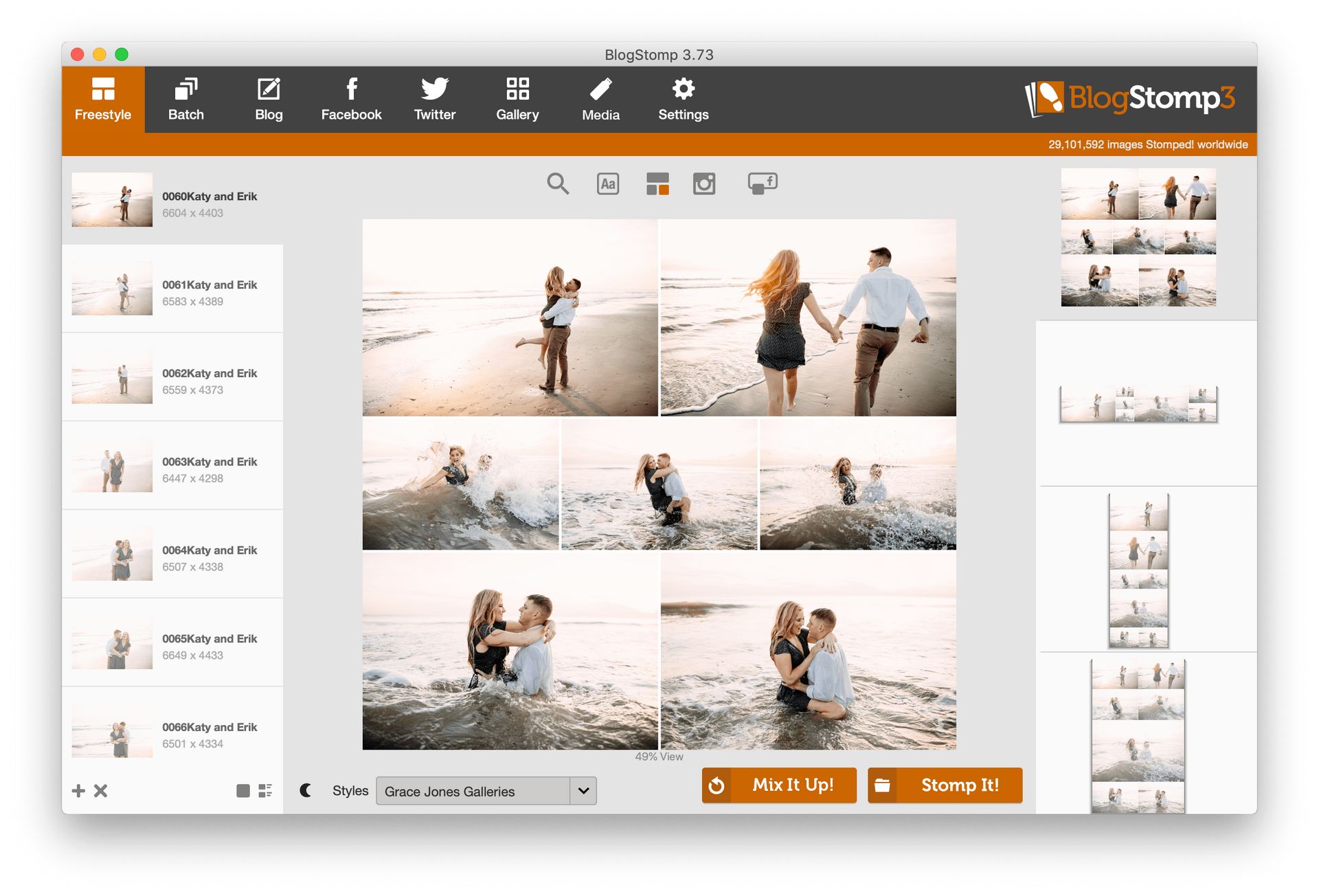 A computer screen shows a couple holding hands on the beach.
