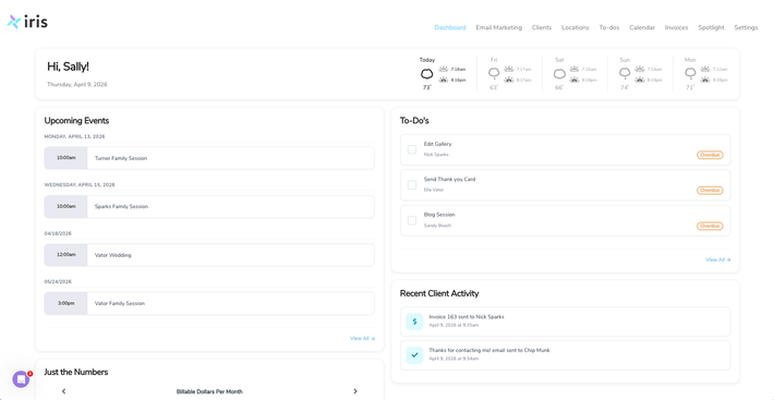 A screenshot of the iris website showing a list of tasks.