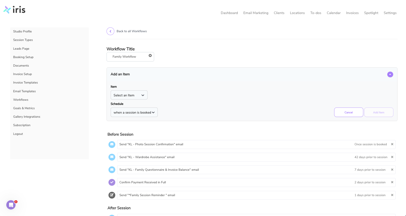 Iris workflow