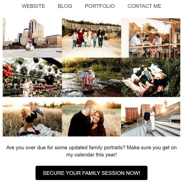 Creative photographer designing an email newsletter