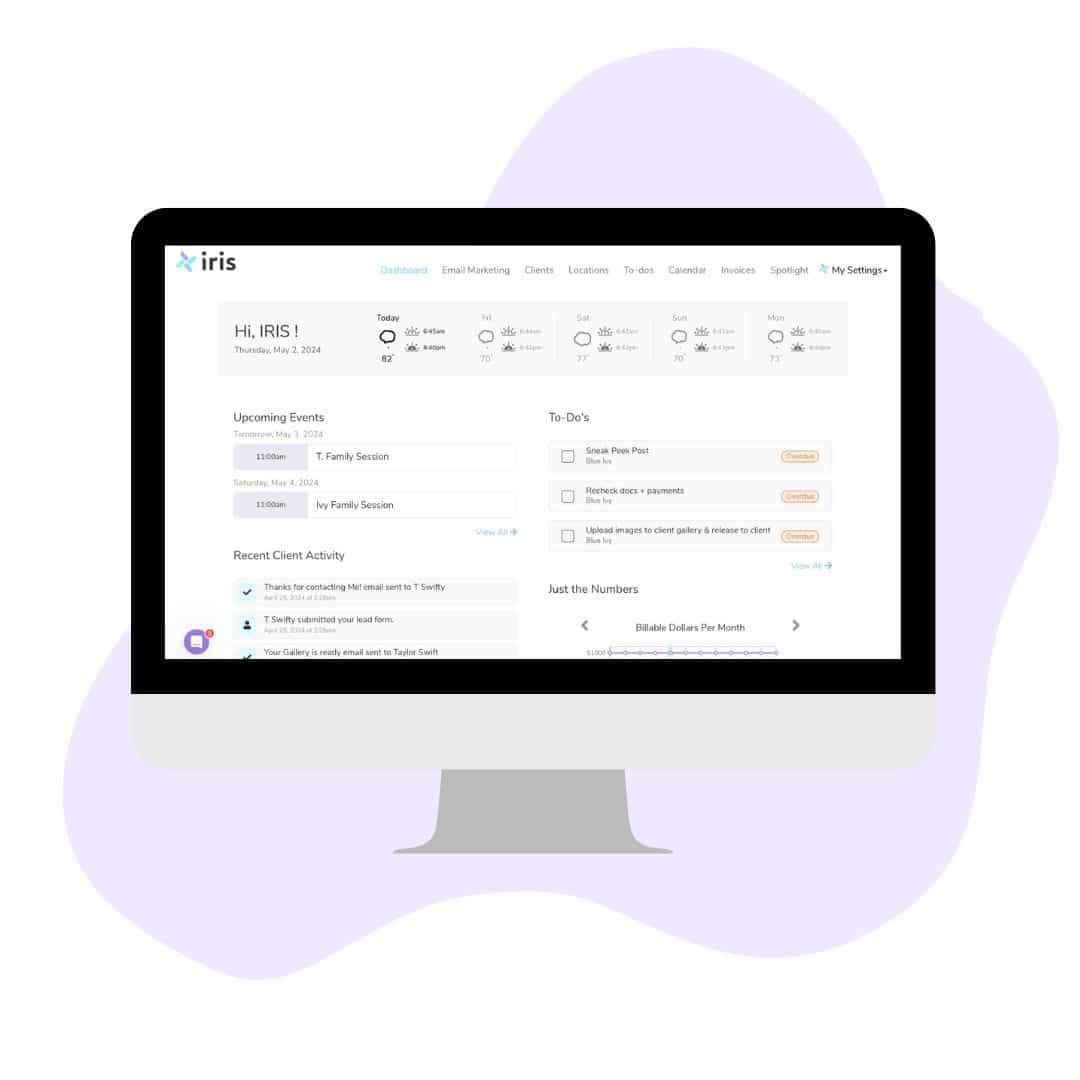 Iris dashboard Iris dashboard